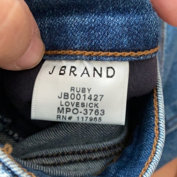 J Brand Women Ruby High-Rise Cropped Cigarette Medium Wash Denim Jeans Size 10 - Picture 11 of 12